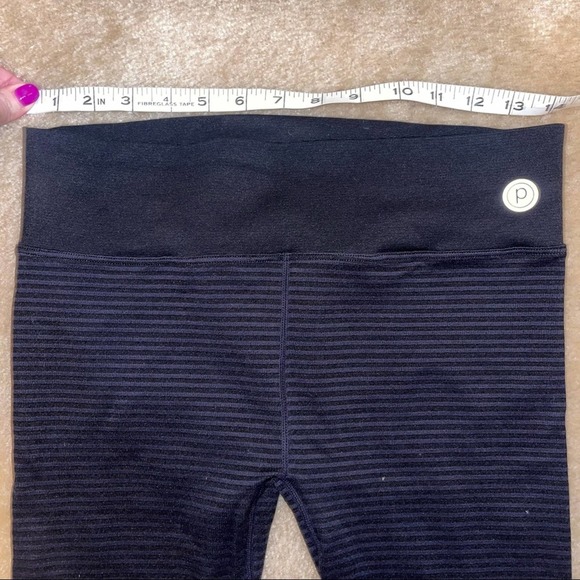 Nux Pure Barre Black Solid Ribbed High Compression Ankle Legging Large - Picture 5 of 8